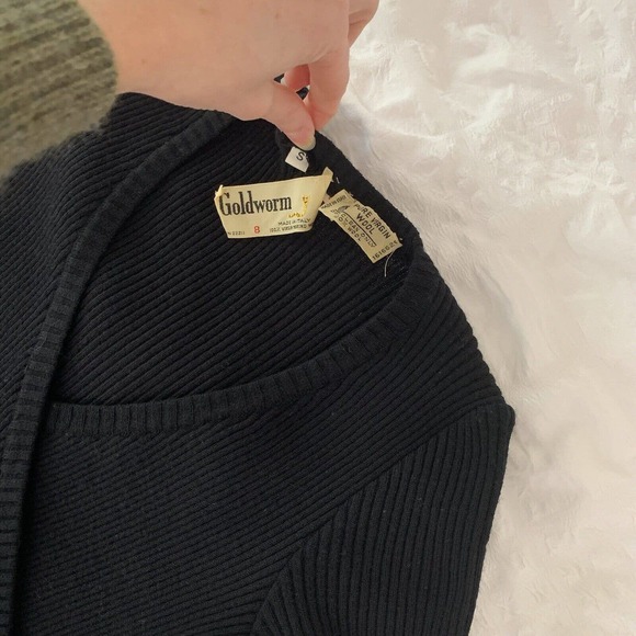 Vintage Goldworm Black Wool Sweater Dress sz Small - Picture 8 of 12